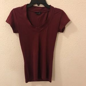 Maroon V-Neck T-Shirt